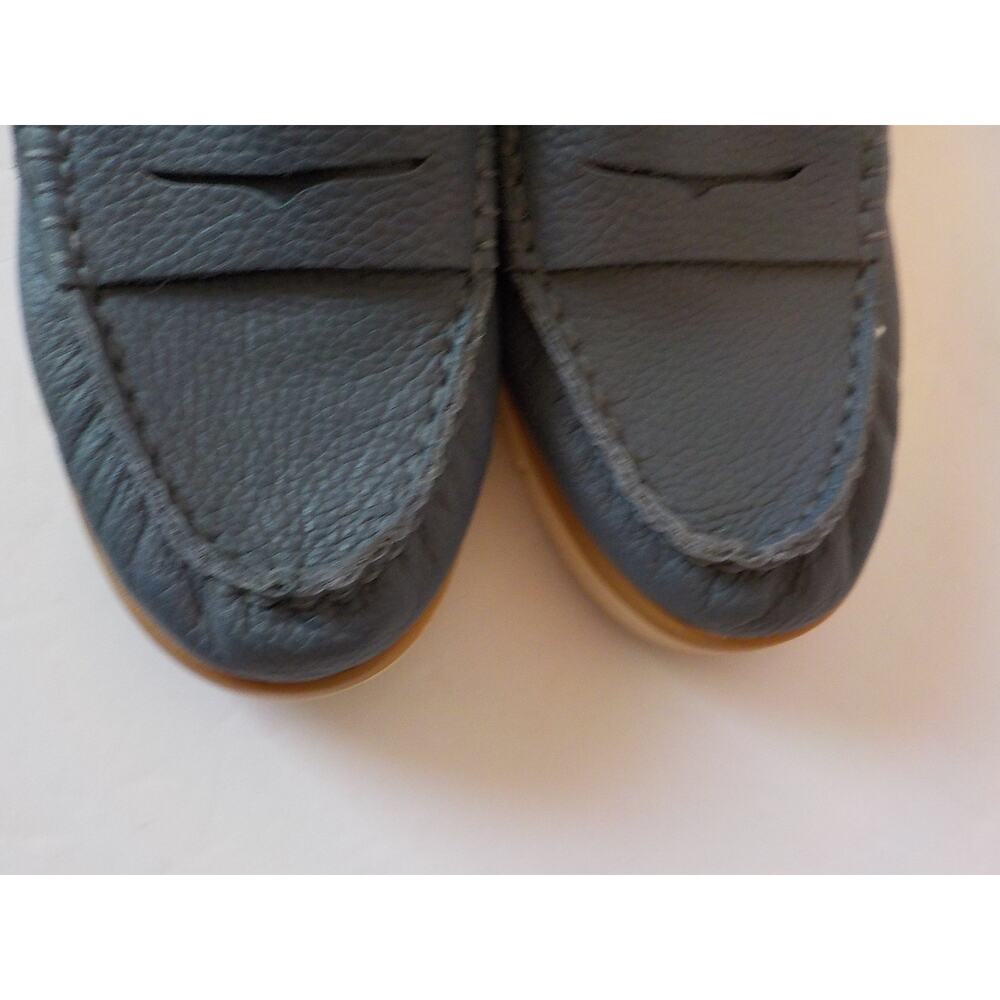White Mountain Women 7.5 M Blue Comfort Shoes Leather Astella Slip On Wedge - Picture 7 of 10